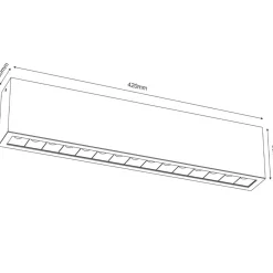 Sklep Kaja Szeroka listwa sufitowa do holu 9x42cm LED 3000K ANT 1045 serii A-GLARE