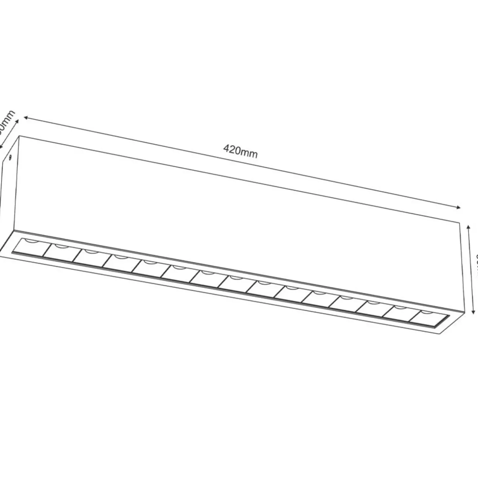 Sklep Kaja Szeroka listwa sufitowa do holu 9x42cm LED 3000K ANT 1045 serii A-GLARE