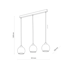 Fashion Szeroka listwa sufitowa z wiszącymi kloszami TK 4580 z serii DEVI Żyrandole Nowoczesne