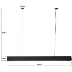 Sale Szeroka listwa wisząca LED 120cm LP-1201/1P L BK SMART MIRA L | Kaja Żyrandole Nowoczesne