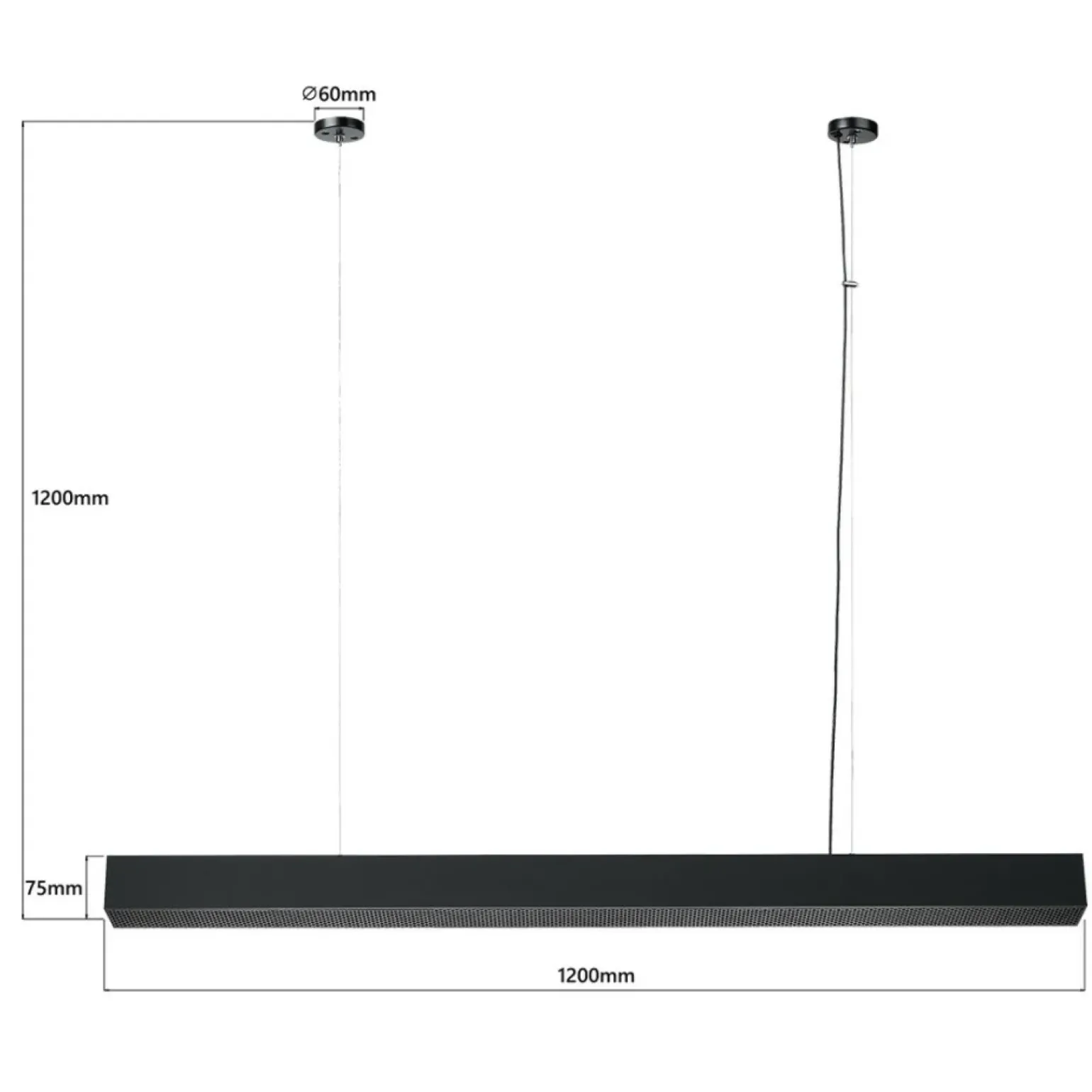 Sale Szeroka listwa wisząca LED 120cm LP-1201/1P L BK SMART MIRA L | Kaja Żyrandole Nowoczesne