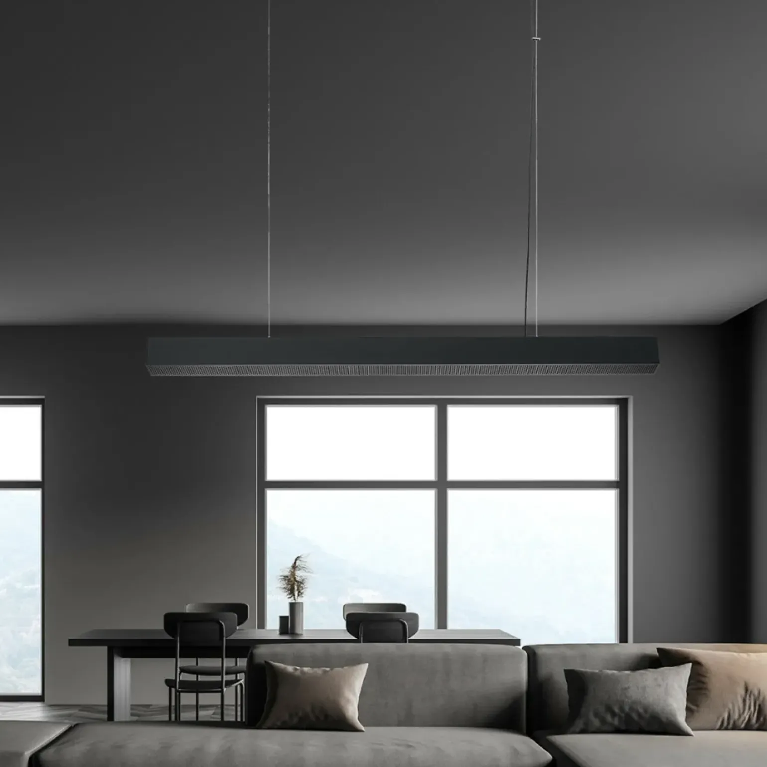 Sale Szeroka listwa wisząca LED 120cm LP-1201/1P L BK SMART MIRA L | Kaja Żyrandole Nowoczesne