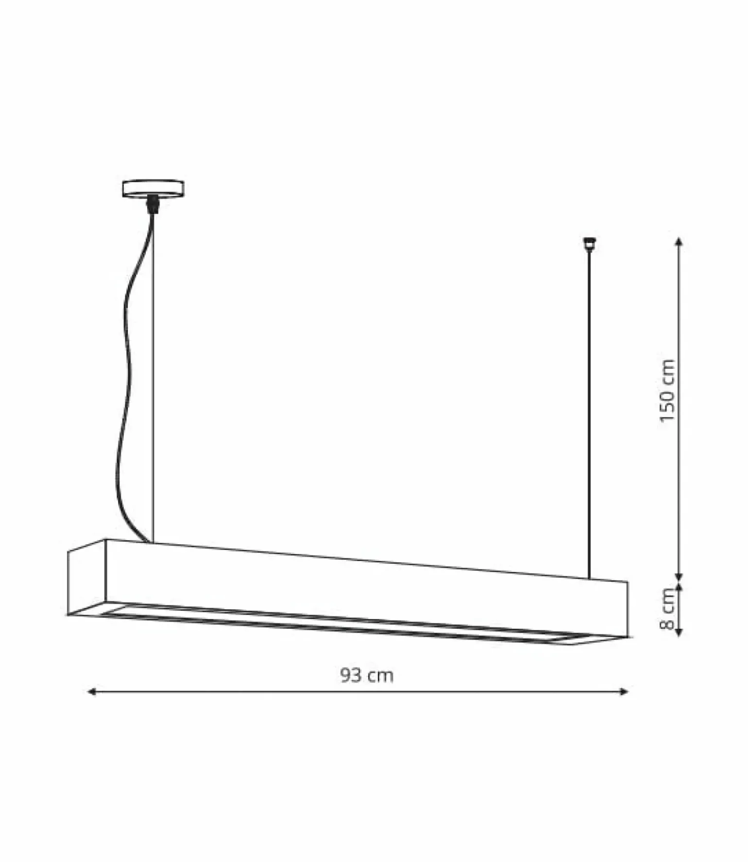 Clearance Szeroka listwa wisząca LP-7001/1P 20 BK-93 24/4 IBROS | Kaja Żyrandole Nowoczesne
