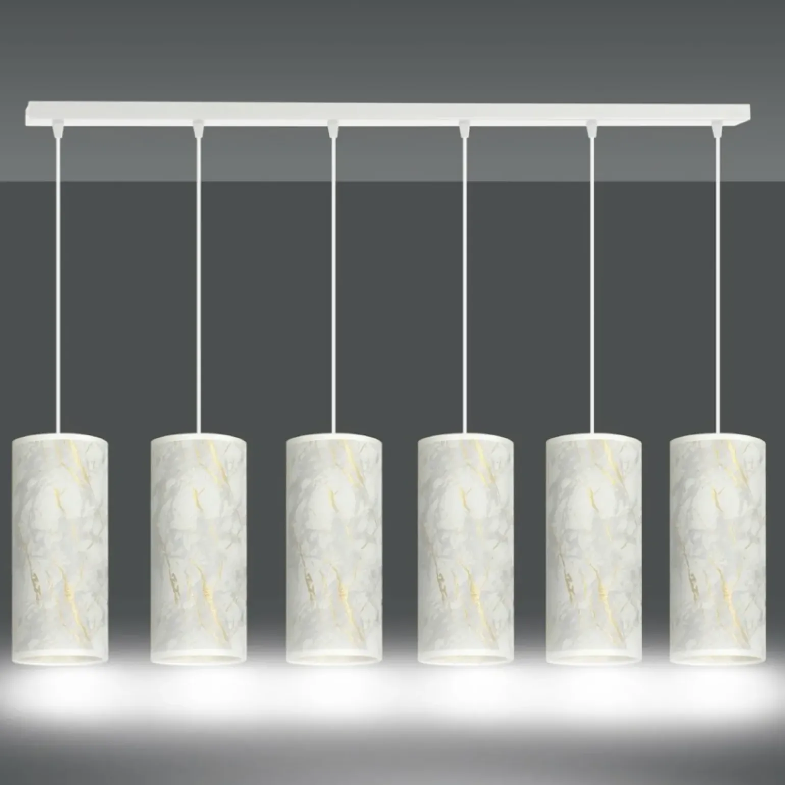 Cheap Szeroka listwa z marmurowymi abażurami 1057/6 KARLI | Kaja Oświetlenie Żyrandole Nowoczesne