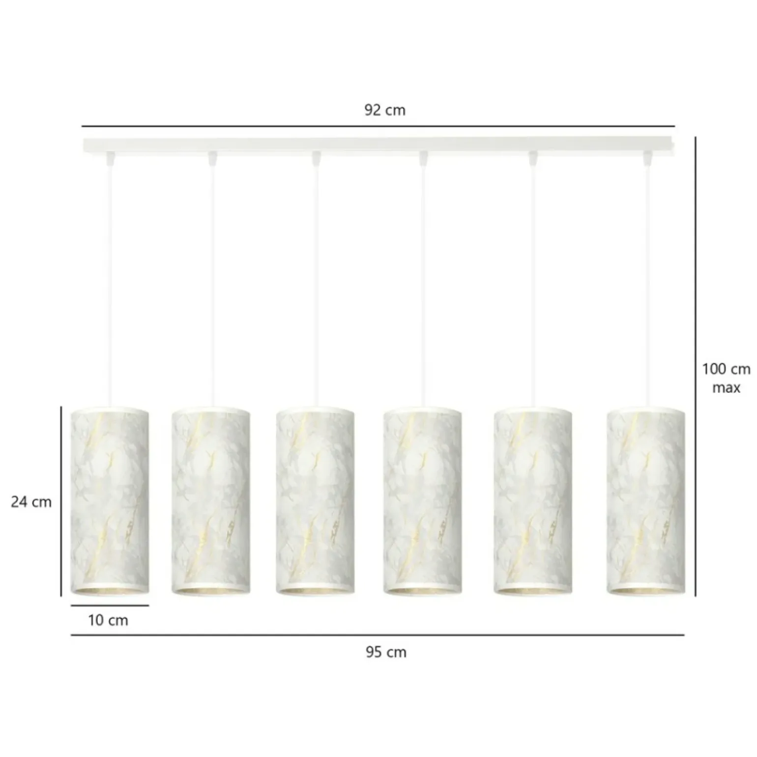 Cheap Szeroka listwa z marmurowymi abażurami 1057/6 KARLI | Kaja Oświetlenie Żyrandole Nowoczesne