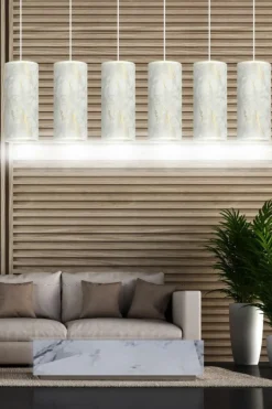 Cheap Szeroka listwa z marmurowymi abażurami 1057/6 KARLI | Kaja Oświetlenie Żyrandole Nowoczesne