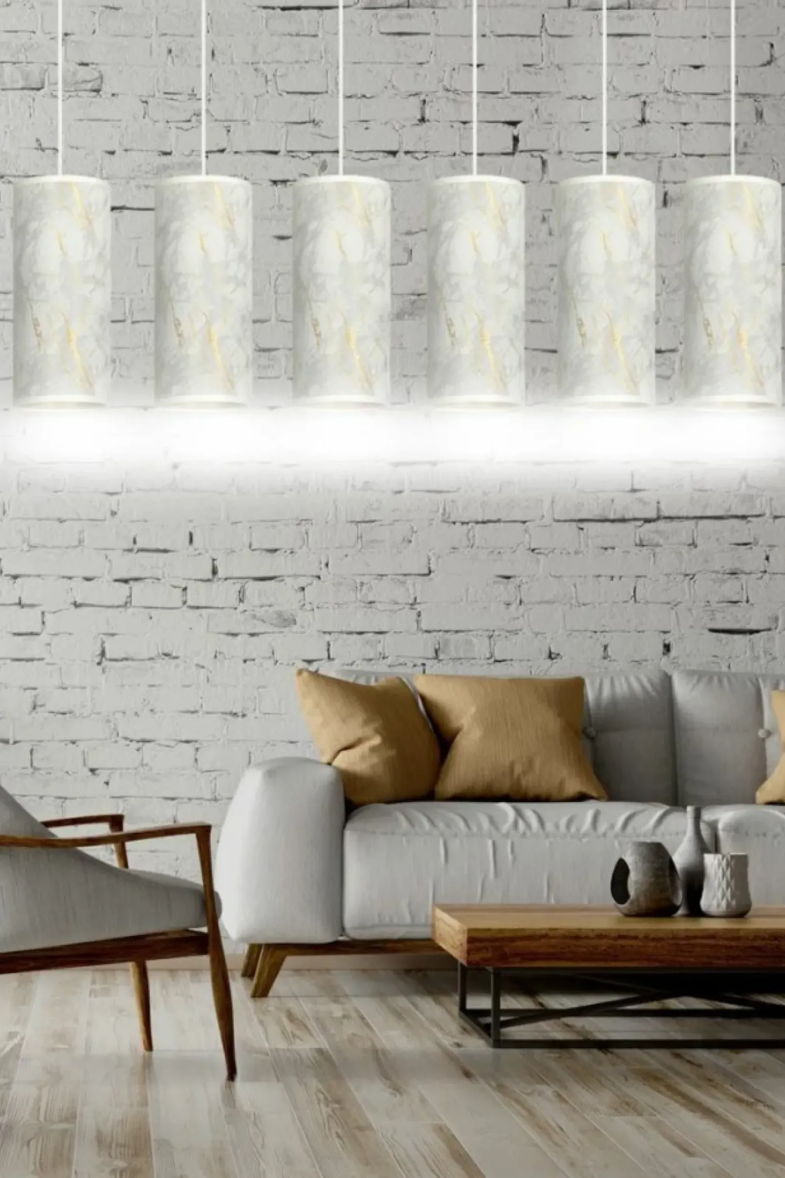 Cheap Szeroka listwa z marmurowymi abażurami 1057/6 KARLI | Kaja Oświetlenie Żyrandole Nowoczesne