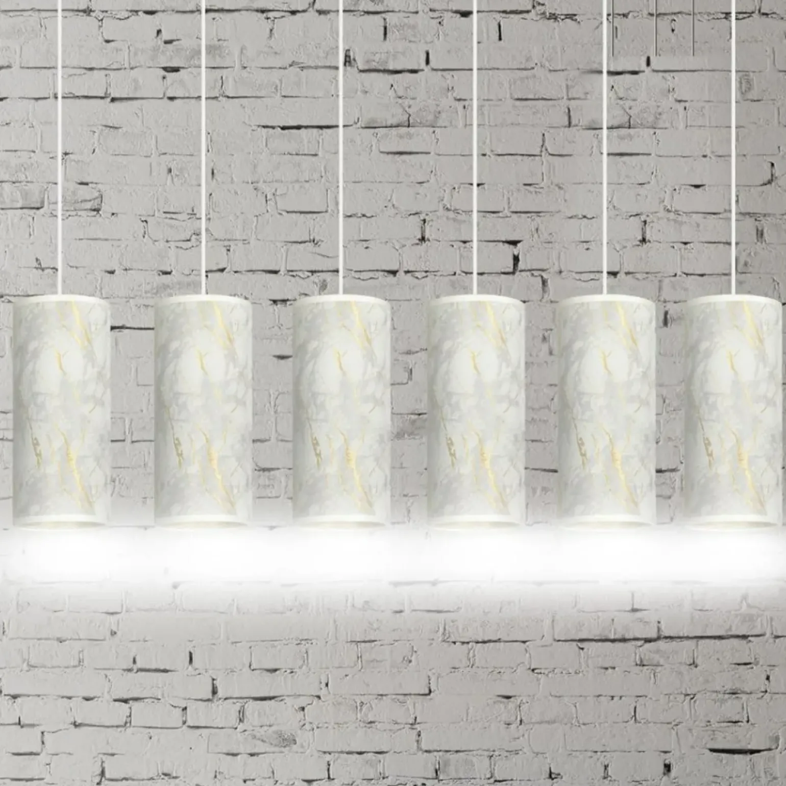 Cheap Szeroka listwa z marmurowymi abażurami 1057/6 KARLI | Kaja Oświetlenie Żyrandole Nowoczesne