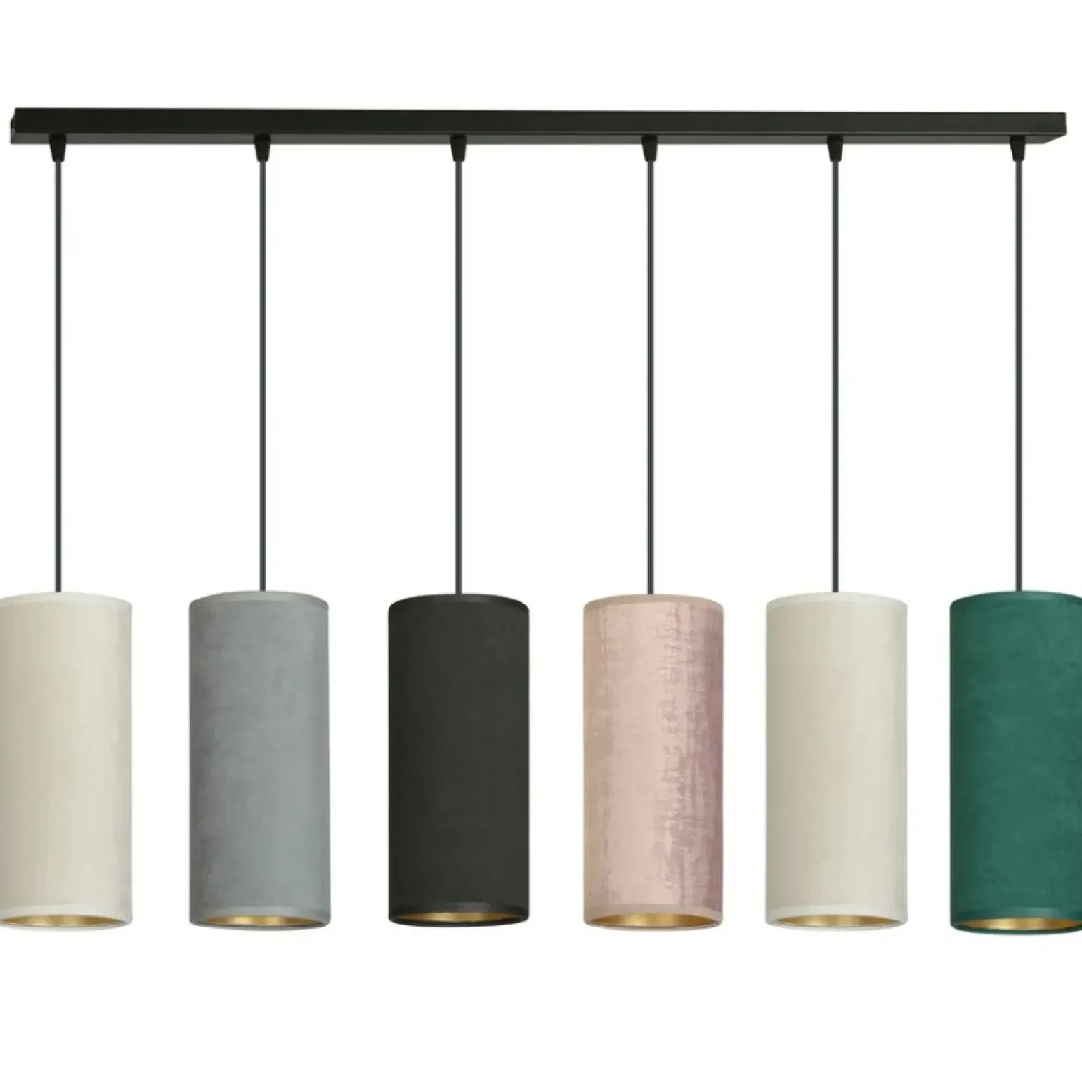 Online Szeroka listwa z różnokolorowymi abażurami 1068/6 BENTE | Kaja Żyrandole Nowoczesne