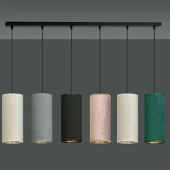 Online Szeroka listwa z różnokolorowymi abażurami 1068/6 BENTE | Kaja Żyrandole Nowoczesne