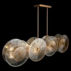 Store Szeroka, ozdobna lampa wisząca nad stół MOD007PL-08G1 z serii ASTER Żyrandole Nowoczesne