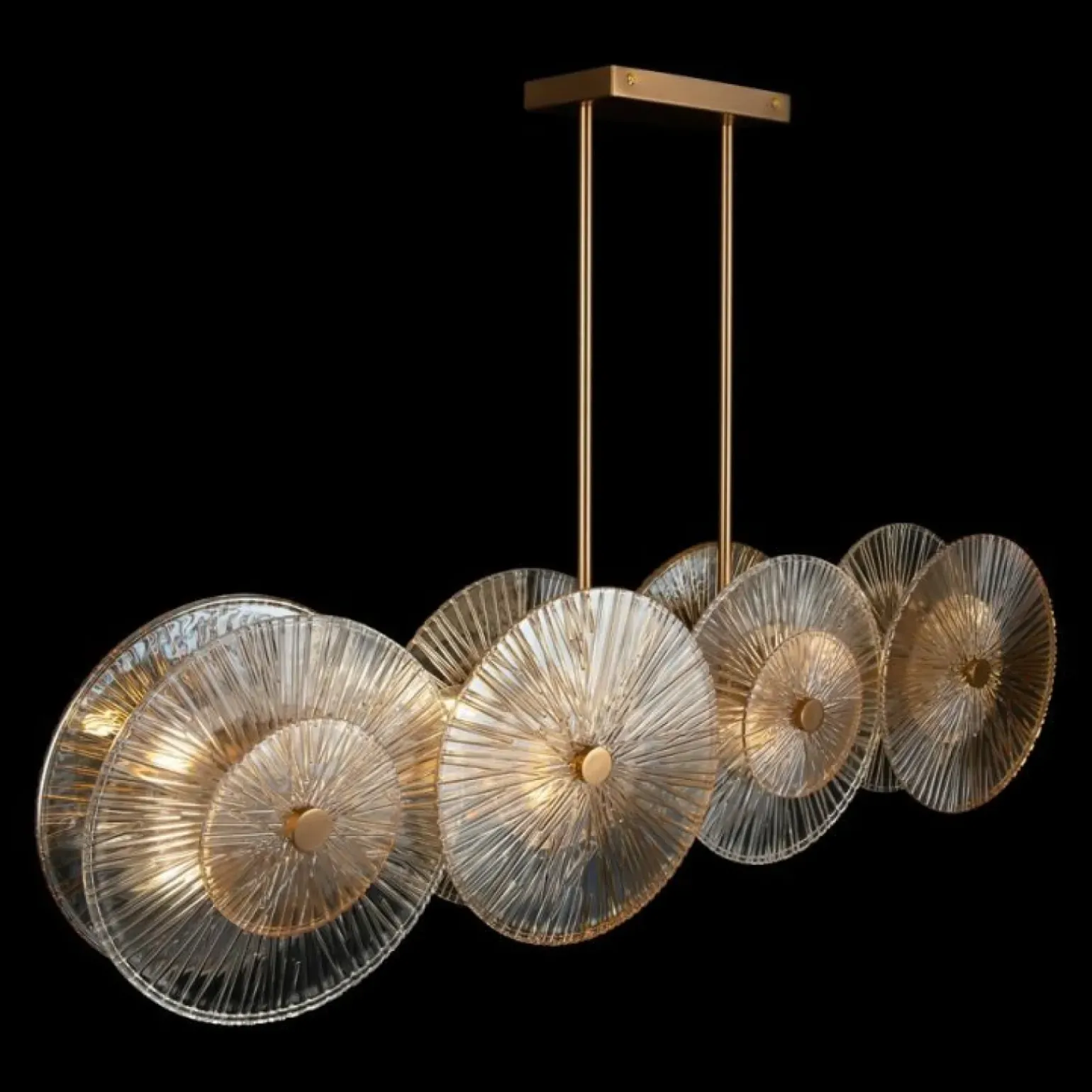 Store Szeroka, ozdobna lampa wisząca nad stół MOD007PL-08G1 z serii ASTER Żyrandole Nowoczesne