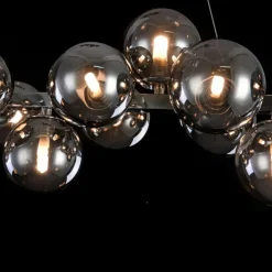 Store Szeroka, srebrna lampa wisząca MOD547PL-25CH DALLAS | Kaja Oświetlenie Żyrandole Nowoczesne