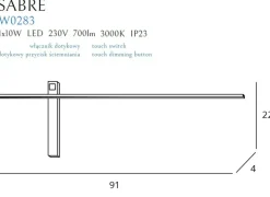 Sklep Kaja Szeroki, minimalistyczny kinkiet LED MX W0283 SABRE | Kaja Oświetlenie