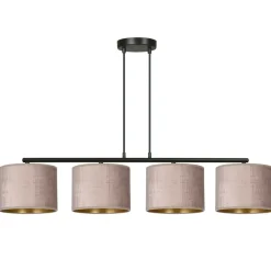 Best Sale Szeroki żyrandol z różowymi abażurami 1053/4 HILDE | Kaja Oświetlenie Żyrandole Nowoczesne