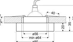 Sklep Kaja Szklana lampa podtynkowa, oczko na jedną żarówkę 2228723 | Kaja Oświetlenie
