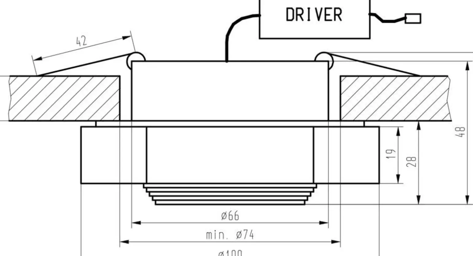 Sklep Kaja Szklana lampa podtynkowa z wbudowanym LED-em 2228860 | Kaja Oświetlenie