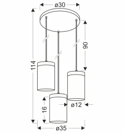 Best Szklana lampa wisząca do salonu, na 3 żarówki 33-22011 z serii WELS | Kaja Oświe Żyrandole Nowoczesne