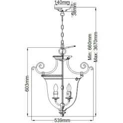 Sklep Kaja Szklana lampa wisząca, pałacowa HK-CAMBRIDGE-P-S z serii CAMBRIDGE