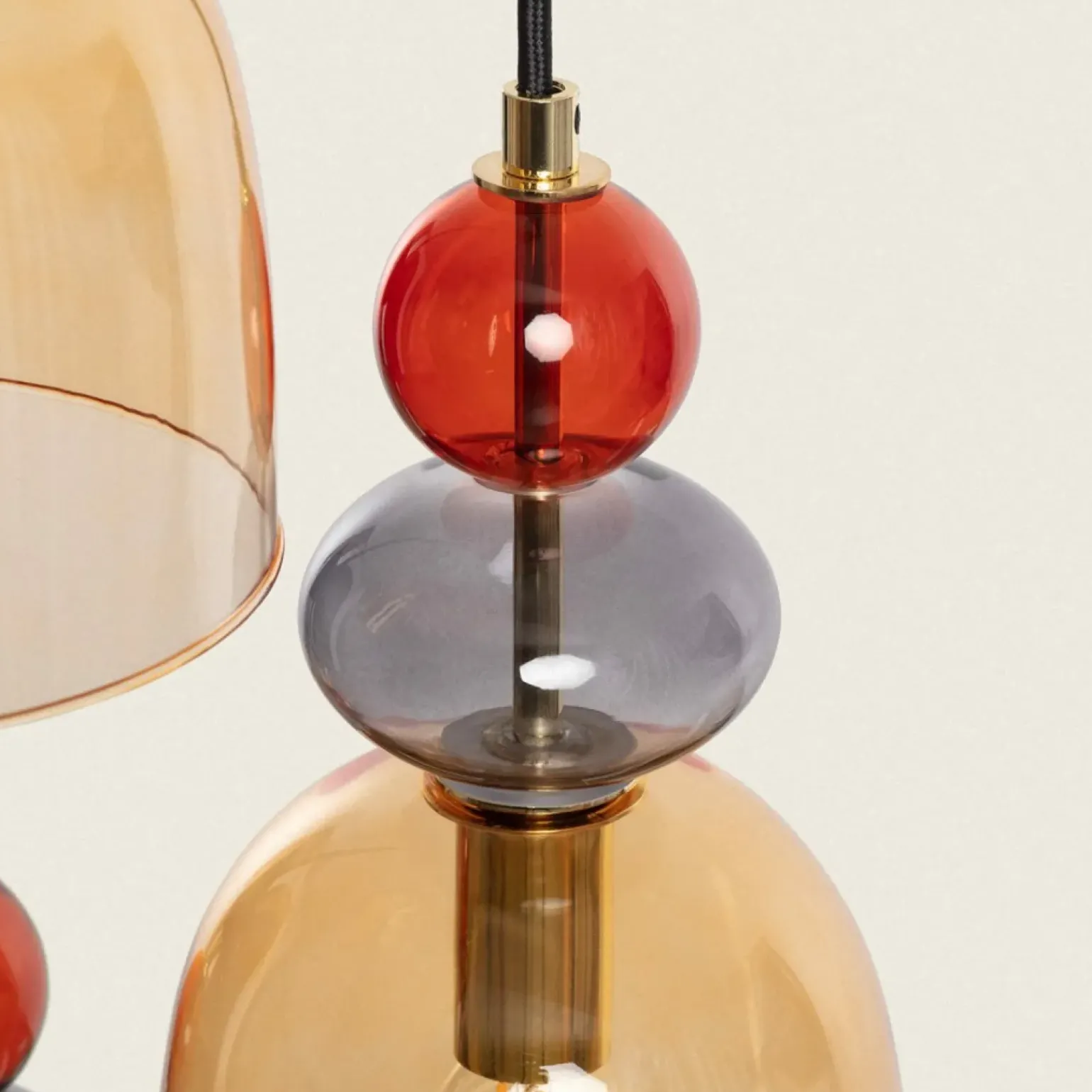 Best Sale Szklana lampa wisząca w stylu art. Deco ABR-3KOLOK-A KOLORENO | Kaja Żyrandole Nowoczesne