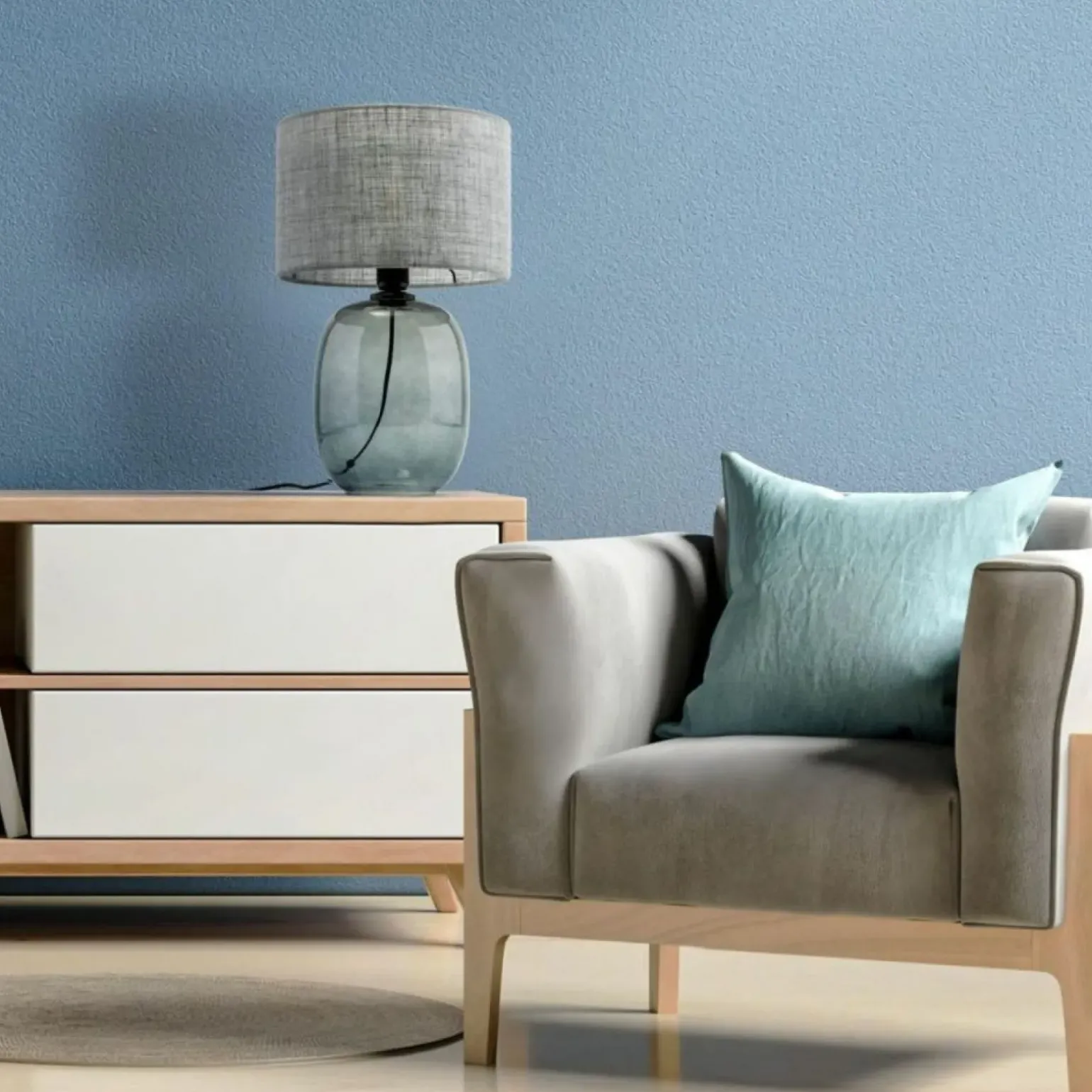 Sklep Kaja Szklana, stylowa lampa nocna na szafkę TK 5987 MELODY GRAPHITE | Kaja