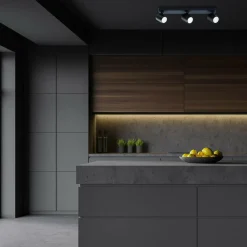 New Szyna z reflektorami, do korytarza LP-731/3W BK SNOW | Kaja Żyrandole Nowoczesne