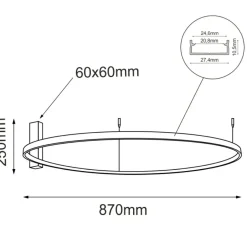 Sklep Kaja Techniczna lampa sufitowa LED ⌀87cm 3000K ANT 1340 z serii AGA