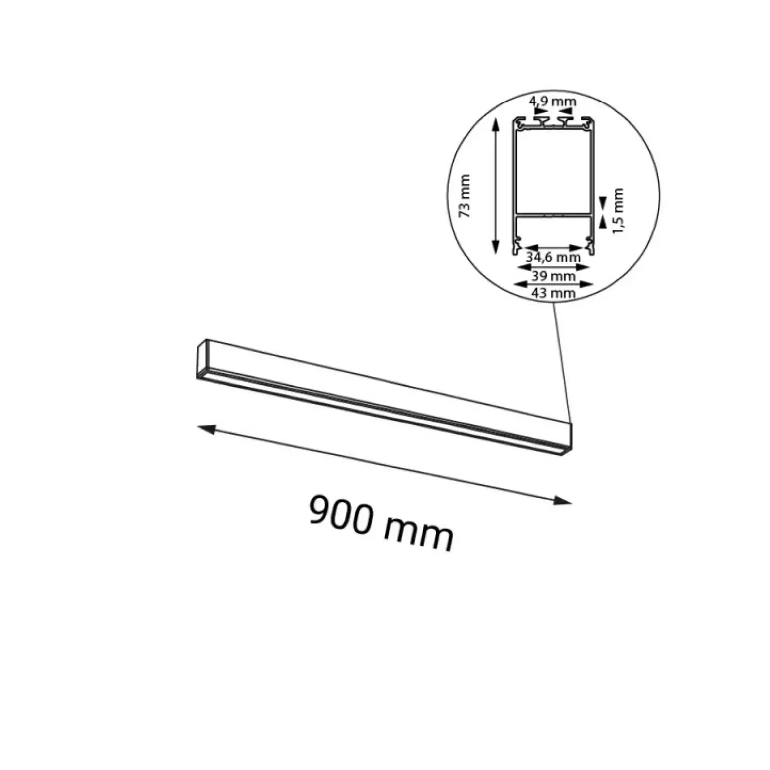 Sklep Kaja Techniczna lampa sufitowa plafon 90cm 4000K ANT 8659 NUMATA | Kaja