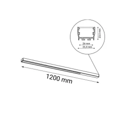 Sklep Kaja Techniczny plafon do korytarza 120cm 3000K ANT 1809 HIATE | Kaja