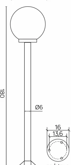 Sklep Kaja Tradycyjna lampa ogrodowa z kloszem K 5002/1/K 300 z serii KULE | Kaja Oświetlen