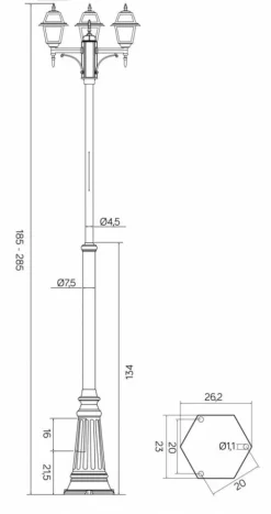 Sklep Kaja Tradycyjna lampa stojąca, wysokość regulowana OGMWN 2 N z serii WITRAŻ | Kaja Oś