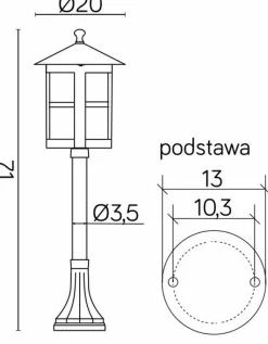 Sklep Kaja Tradycyjna lampka ogrodowa, stojąca K 5002/3/TD z serii CORDOBA | Kaja Oświetlen