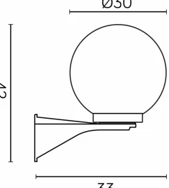 Sklep Kaja Tradycyjny, czarny kinkiet elewacyjny K 3012/1/KD 300 z serii KULE | Kaja Oświet