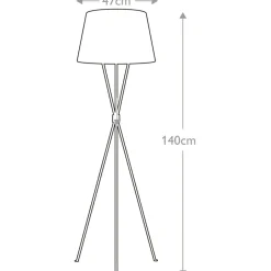 Sklep Kaja Trójnożna lampa podłogowa, nikiel FE-PENNY-FL-PN z serii PENNY