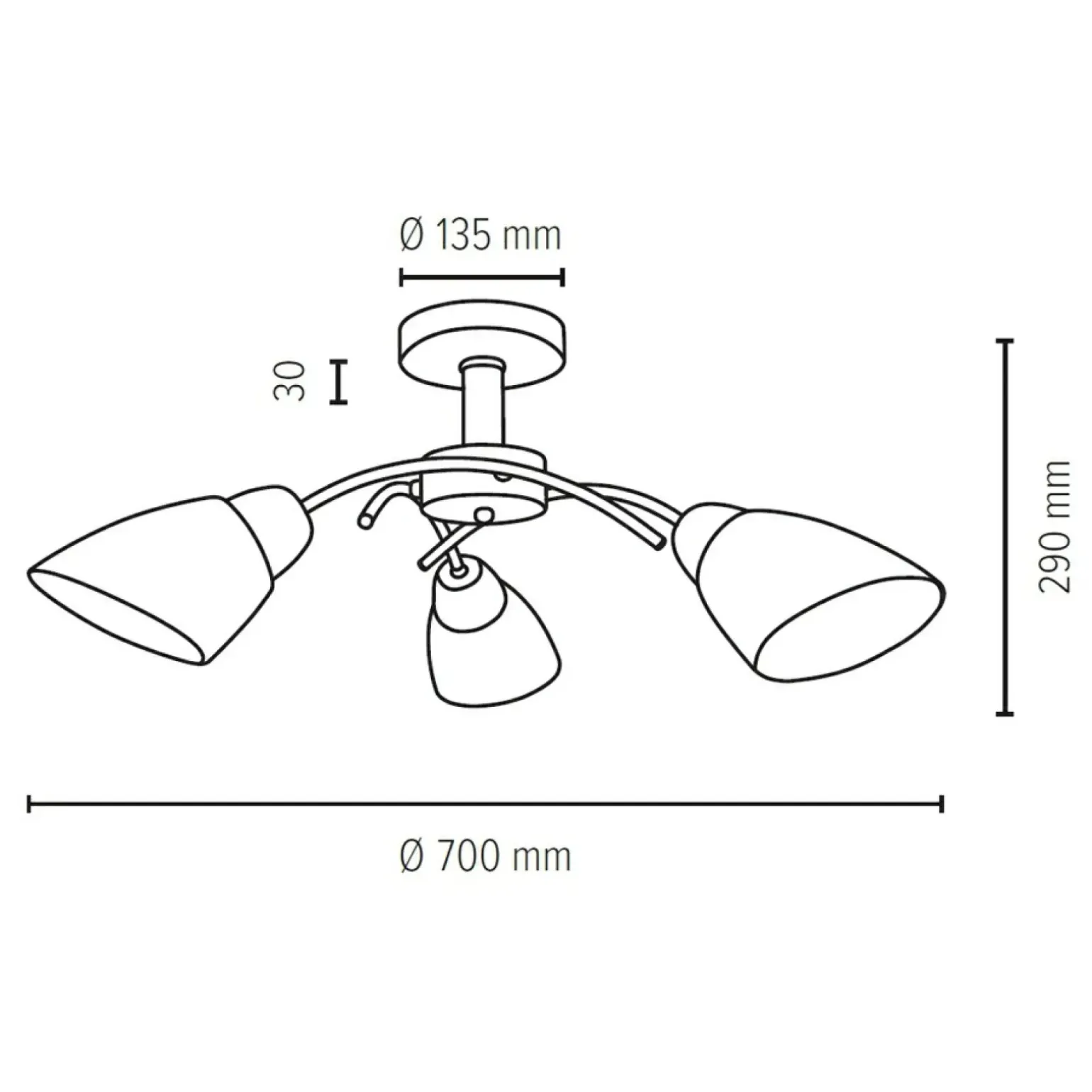 Sklep Kaja Trójramienna, drewniana lampa sufitowa 8142374 VILETTA WOOD | Kaja