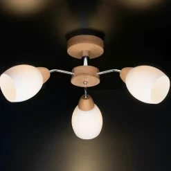 Sklep Kaja Trójramienna, drewniana lampa do sypialni 8320374 PARMA WOOD | Kaja