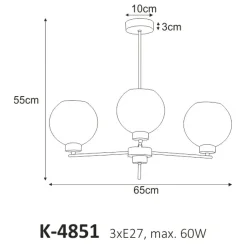 Cheap Trójramienna lampa ze sztywnymi ramionami K-4851 ALDAR | Kaja Żyrandole Nowoczesne