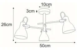 Best Trójramienna, regulowana lampa sufitowa K-8110 KANTI | Kaja Żyrandole Nowoczesne
