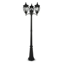 Sklep Kaja Trójramienna, wysoka lampa ogrodowa latarnia O414FL-03BZ z serii FLEUR