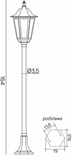 Sklep Kaja Trradycyjna lampa ogrodowa stojąca K 5002/1 z serii RETRO CLASSIC | Kaja Oświetl