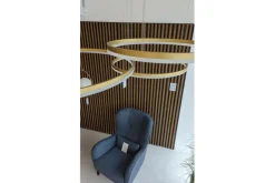 Cheap Trzy złote ledowe koła wisząca 3000K do salonu AZ4708 HALO | Kaja Żyrandole Nowoczesne