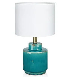 Sklep Kaja Turkusowa lampka stołowa z abażurem 106606 | Kaja Oświetlenie