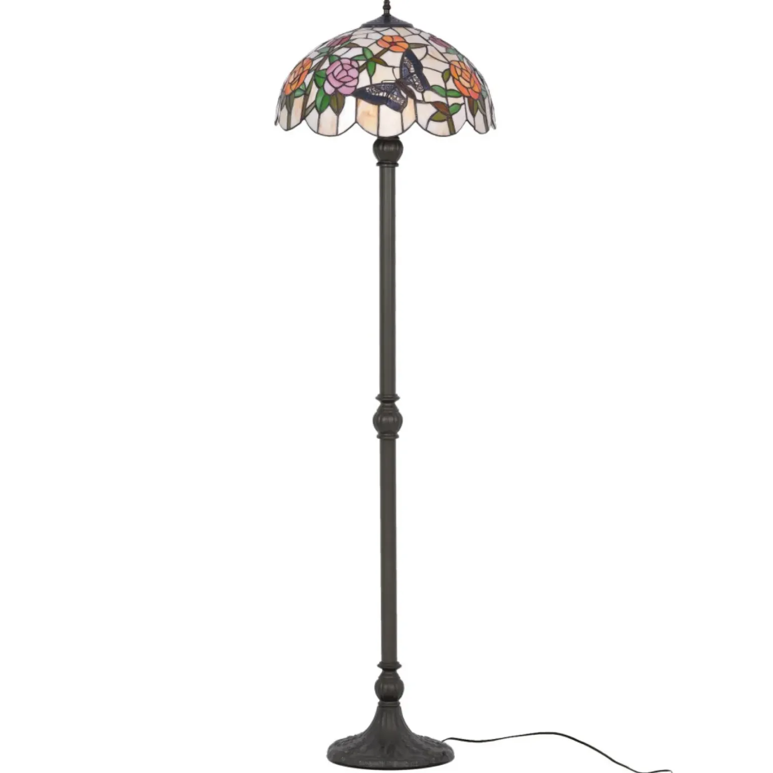 Sklep Kaja Unikalna lampa podłogowa, dekoracyjny witraż K-F16835 z serii ROSE