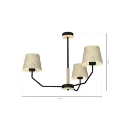 Store Unikalna lampa sufitowa z trzema abażurami MLP7276 z serii ETNA | Kaja Oświetlen Żyrandole Nowoczesne