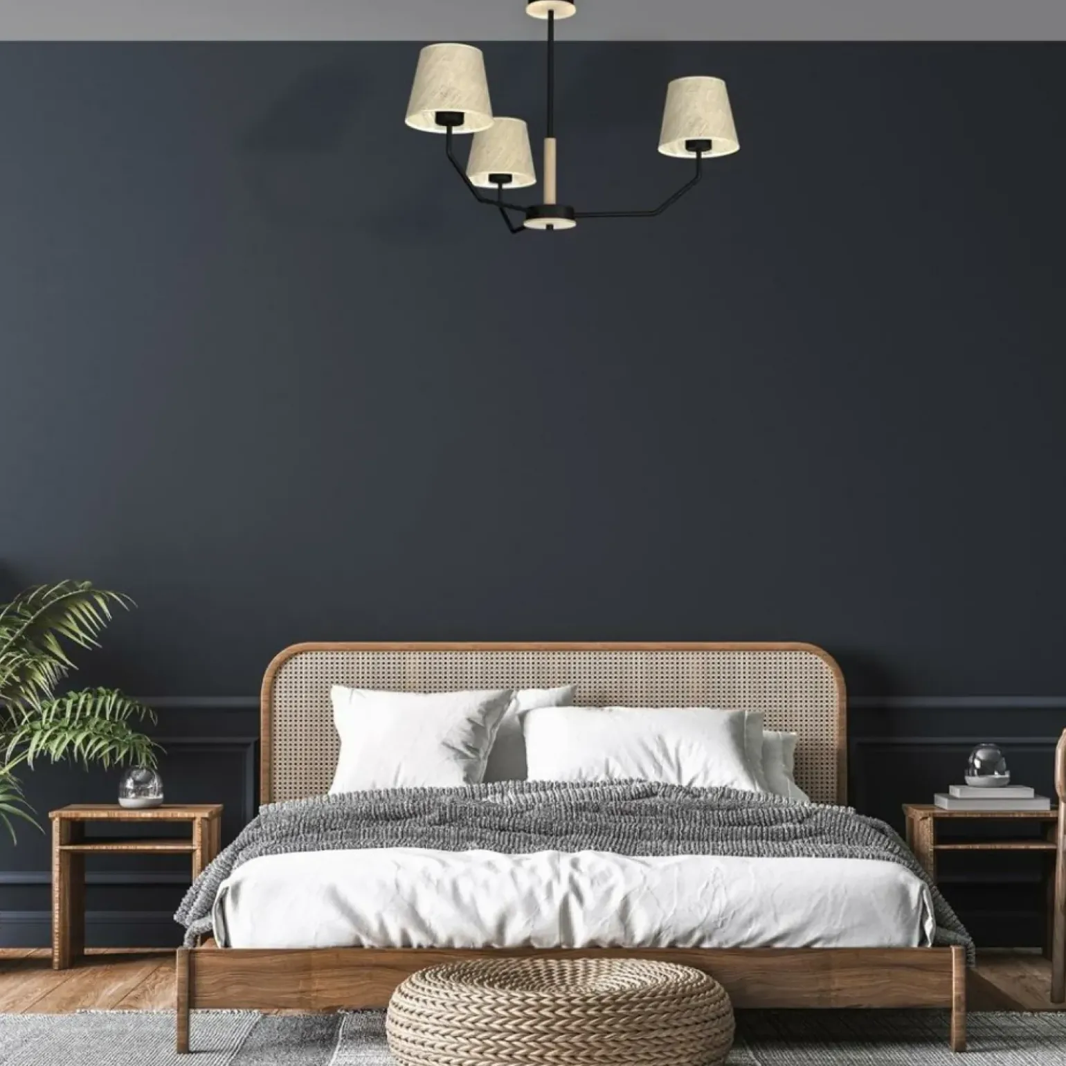 Store Unikalna lampa sufitowa z trzema abażurami MLP7276 z serii ETNA | Kaja Oświetlen Żyrandole Nowoczesne