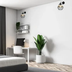 Sklep Kaja Unikalny kinkiet ścienny, druciany klosz MLP5523 z serii CLIFF | Kaja Oświetleni