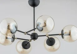 Best Unikatowa lampa sufitowa z 6 szklanymi kloszami AL 60818 | Kaja Żyrandole Nowoczesne