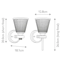 Sklep Kaja Uniwersalny, srebrny kinkiet BATH-GUNNIS1-PC z serii GUNNISLAKE