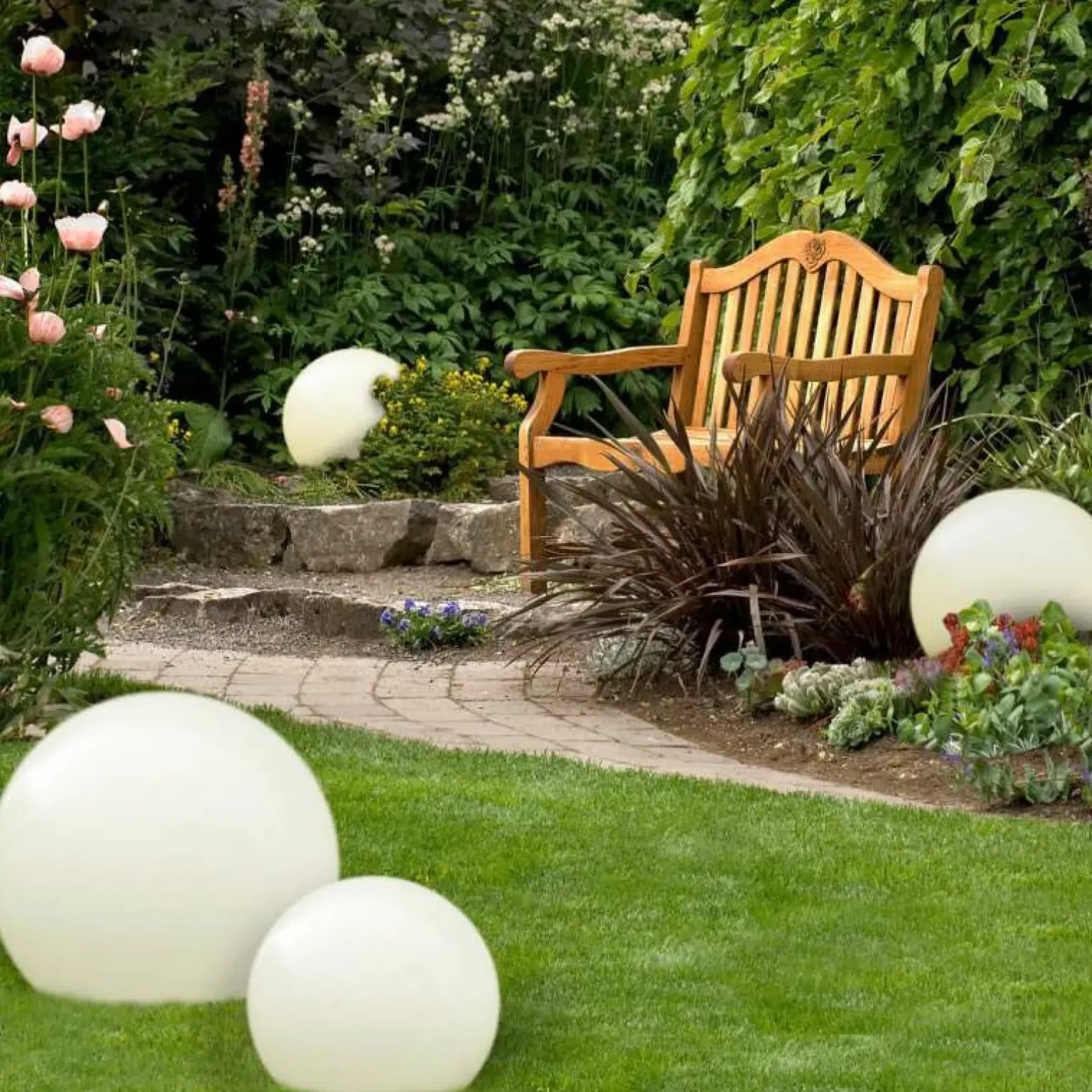 Sklep Kaja Świecąca kula, lampa ogrodowa ⌀35cm LP-JH-1095-350 GAJA | Kaja