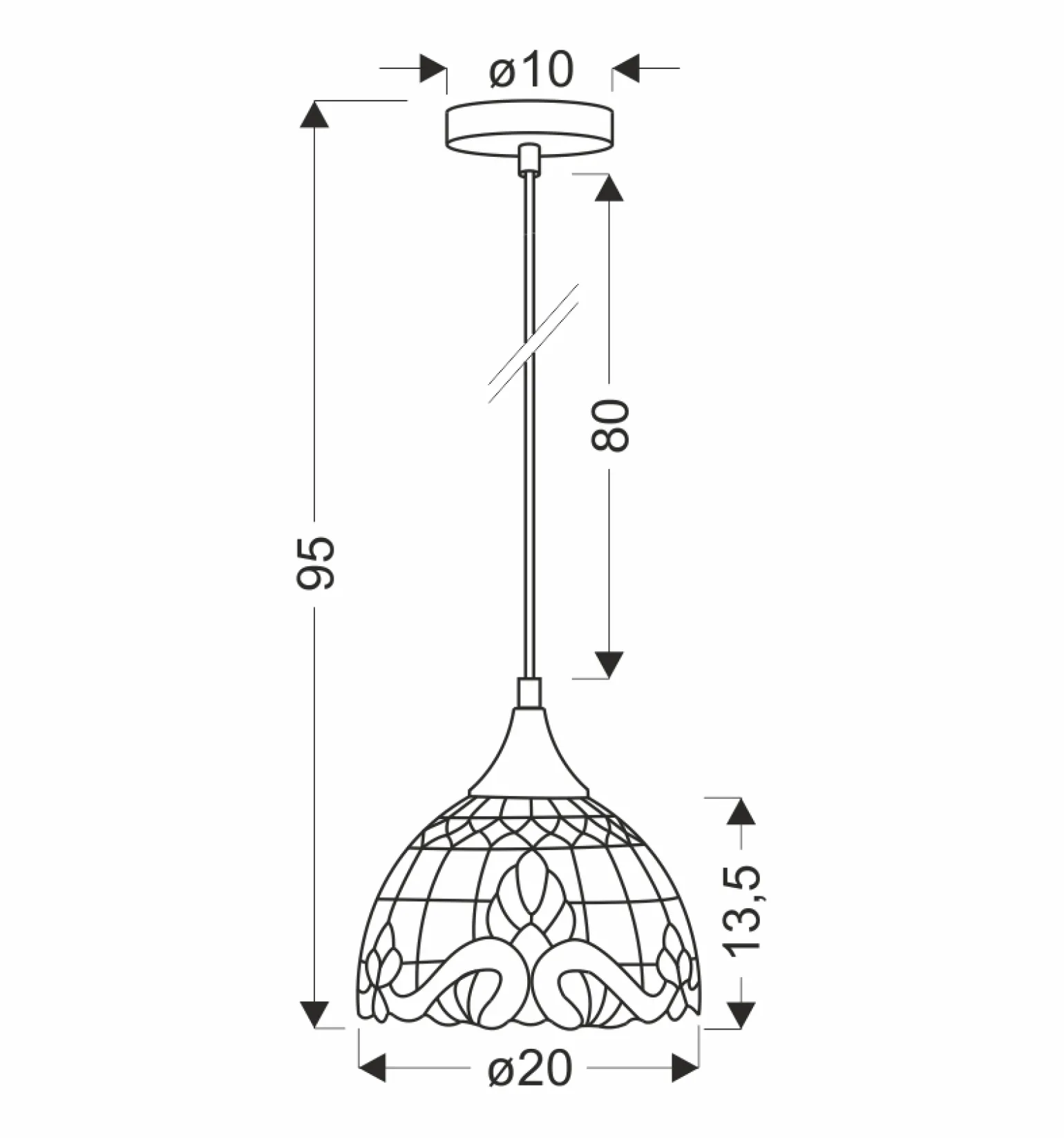 Sklep Kaja Witrażowa, dekoracyjna lampa wisząca 31-20703 MARSALA | Kaja